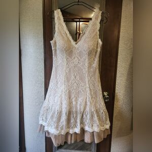 Betsy & Adam Lace Mini Dress – Boho Bridal / Western Wedding